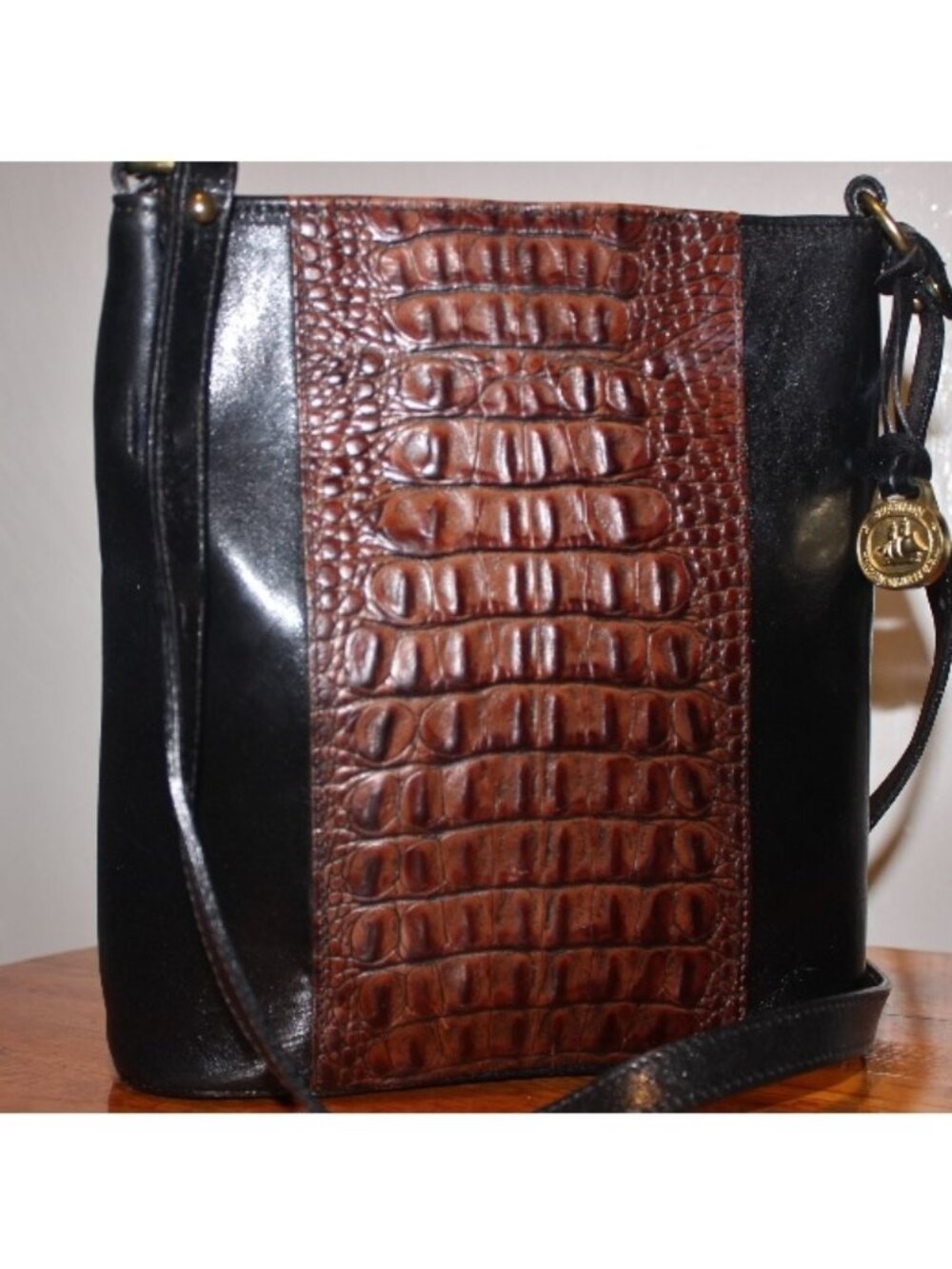 $225 Brahmin Croc Embossed Melbourne CrossBody or Shoulder Bag